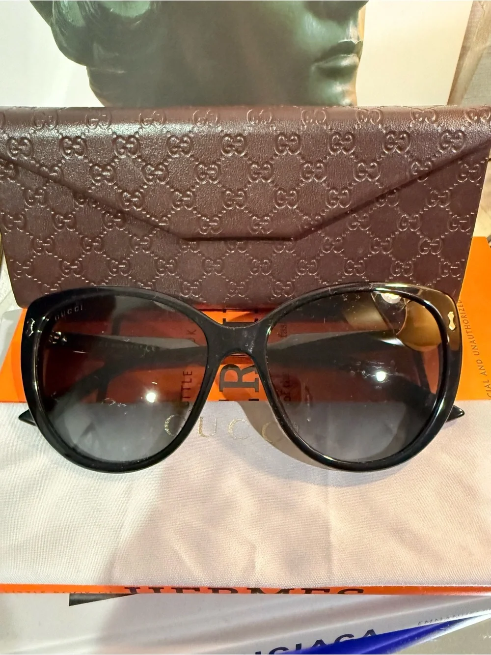 Gucci Cat Eye Sunglasses with Brown Gradient Lenses